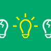 Light globe icons with hammer