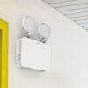 Duo Core Twinspot LED Emergency Luminaire mounted on wall