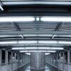 Umbra Core Batten Lights mounted on public walkway ceiling