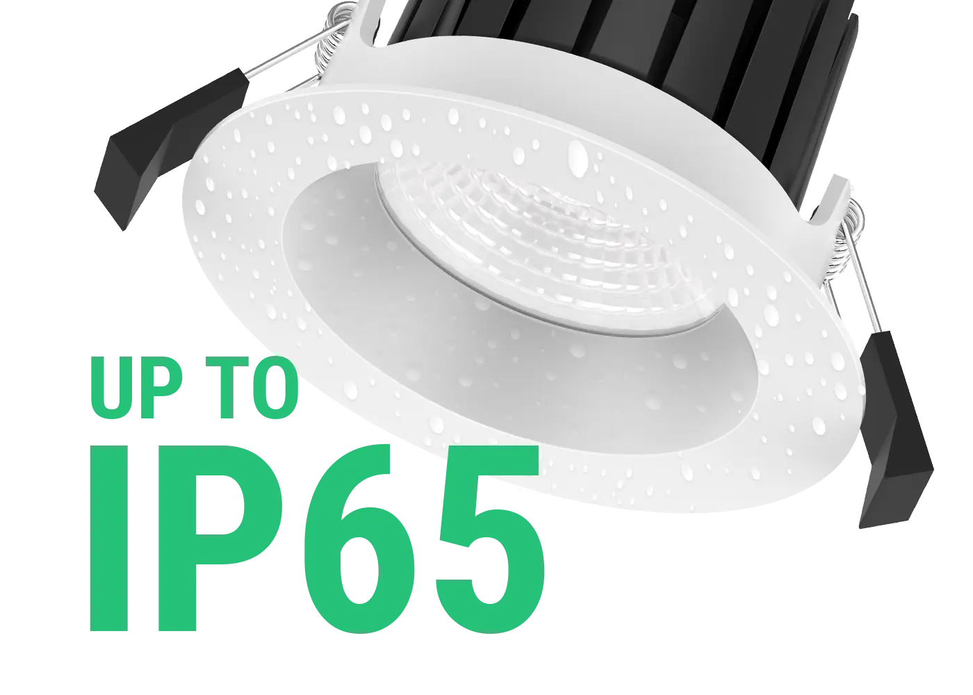 Downlight with water droplets
